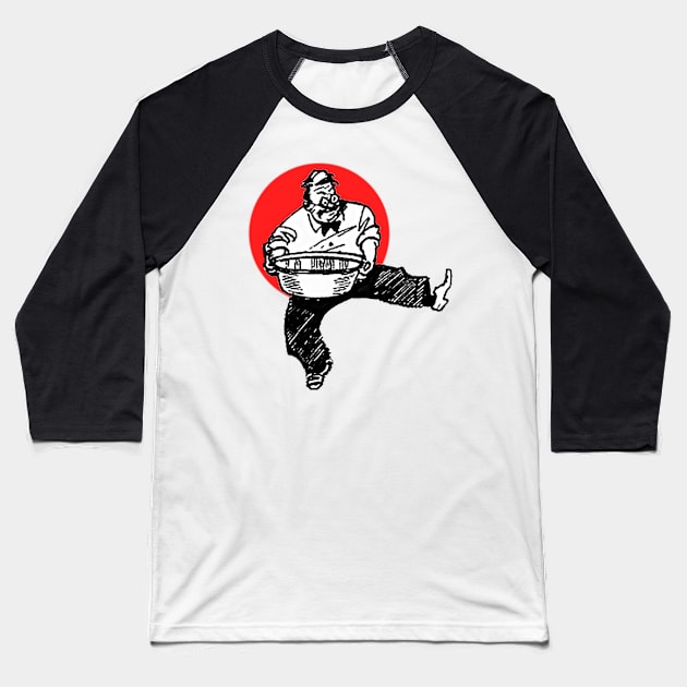 man holding a water basin Baseball T-Shirt by Marccelus